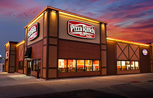 Pizza Ranch Building at Sun Down